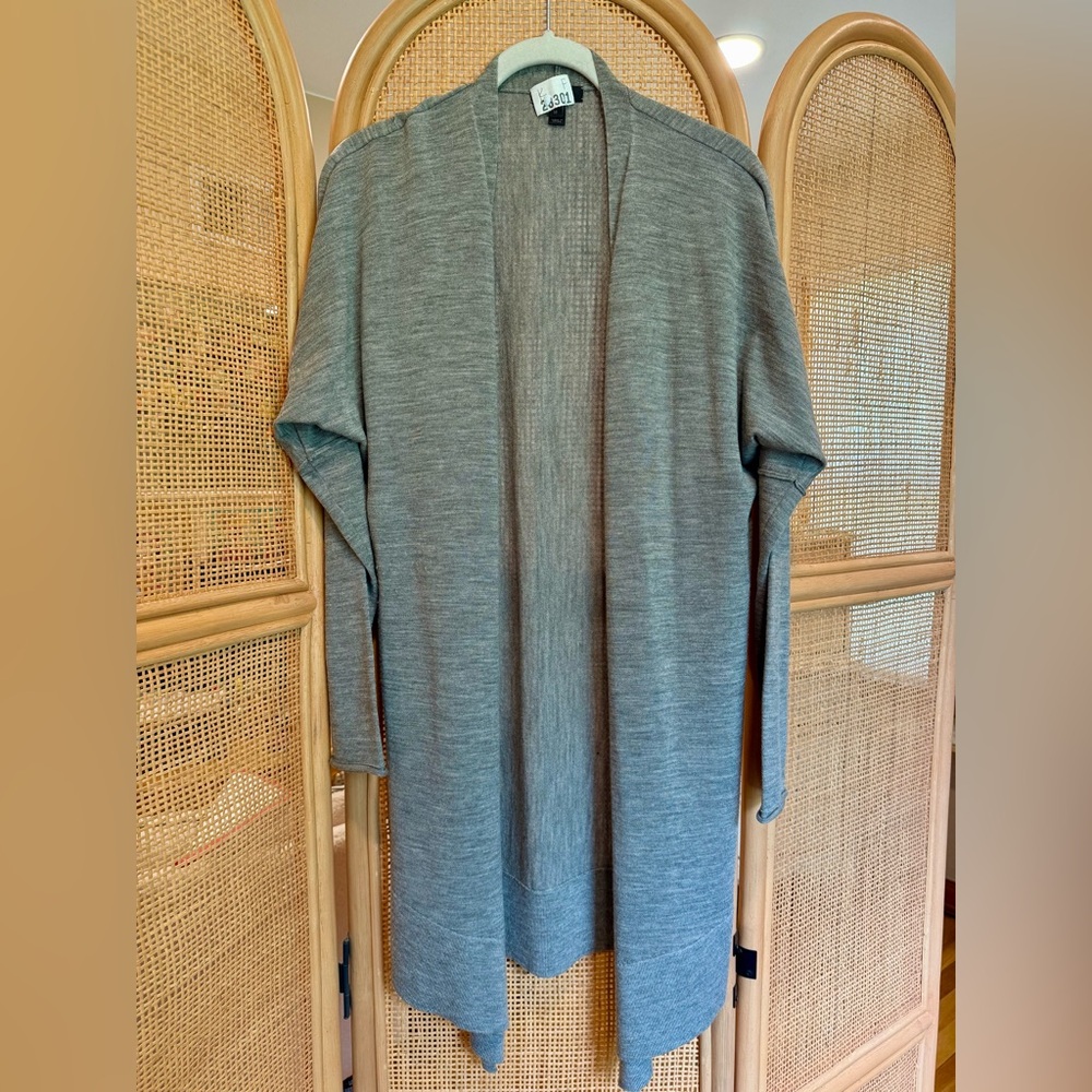 J. Crew Womens Open Front 100% Merino Wool Cardigan Gray Size M